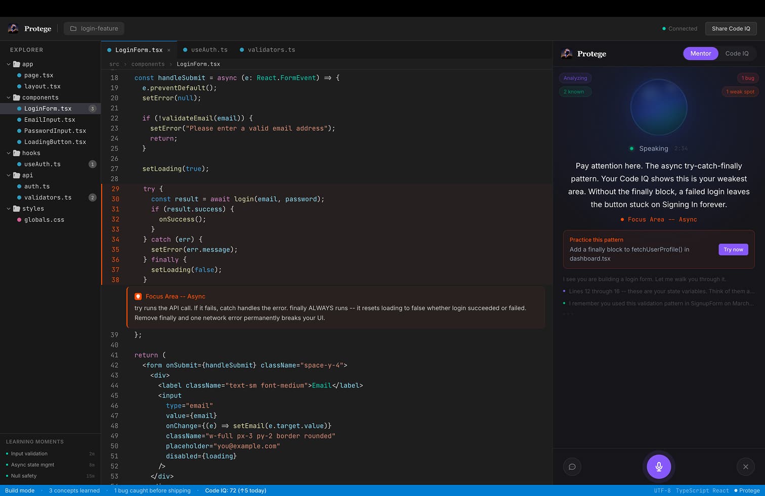 Protege, inside the editor